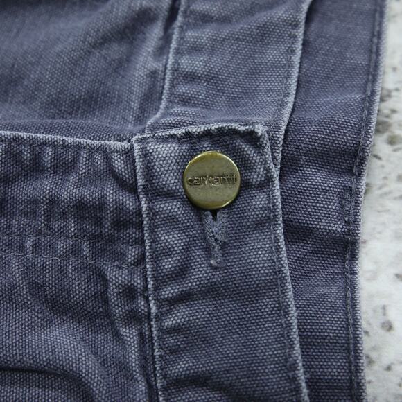 RARE Vintage Carhartt B25 PTB Petrol Blue - Grey Carpenter Shorts 30x8 - Picture 13 of 14